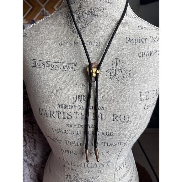Vintage Earthy Jasper Bolo Tie Desertcore Cowboycore Festival - Picture 4 of 4